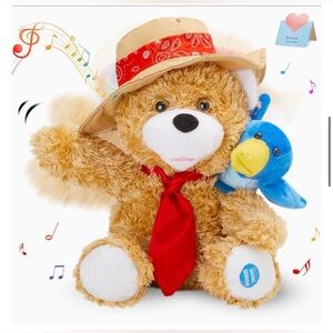 Chantilly Lane Pete & Tweet Animatronic Singing Teddy Bear & Bird TESTED WORKS